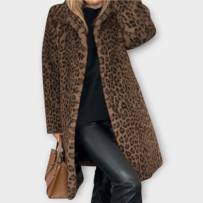 Cappotto leopardato in pelliccia sintetica Luxe