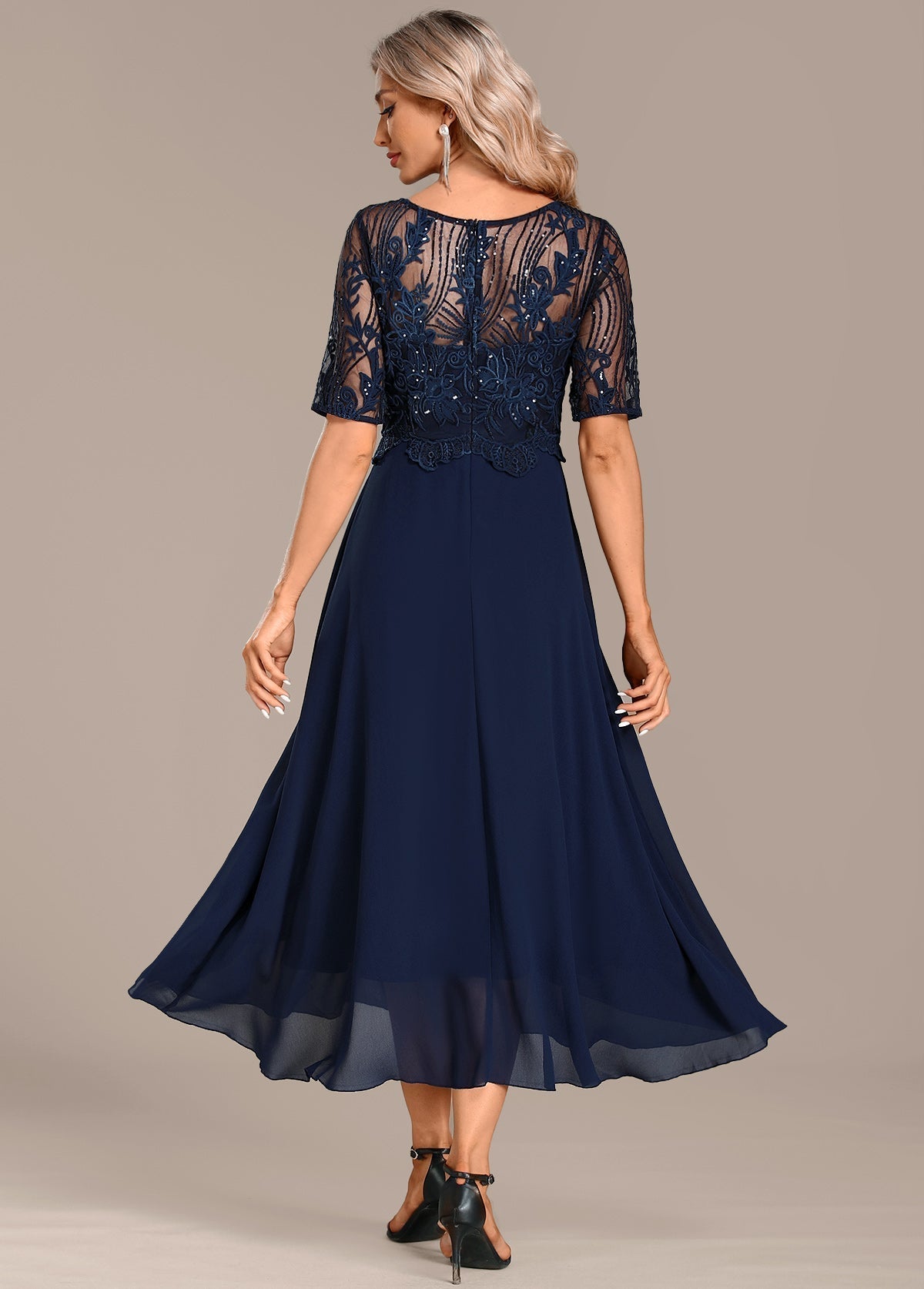 CLARISSA – ABITO ELEGANTE in chiffon CON FASCINO MARINO