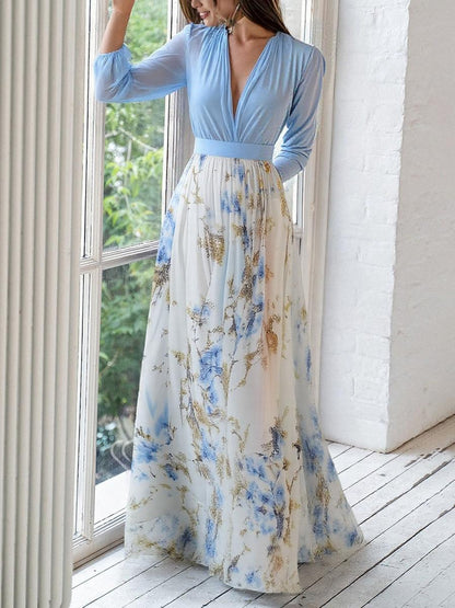 Harper™ | Abito maxi di Impressione Floreale D'effetto