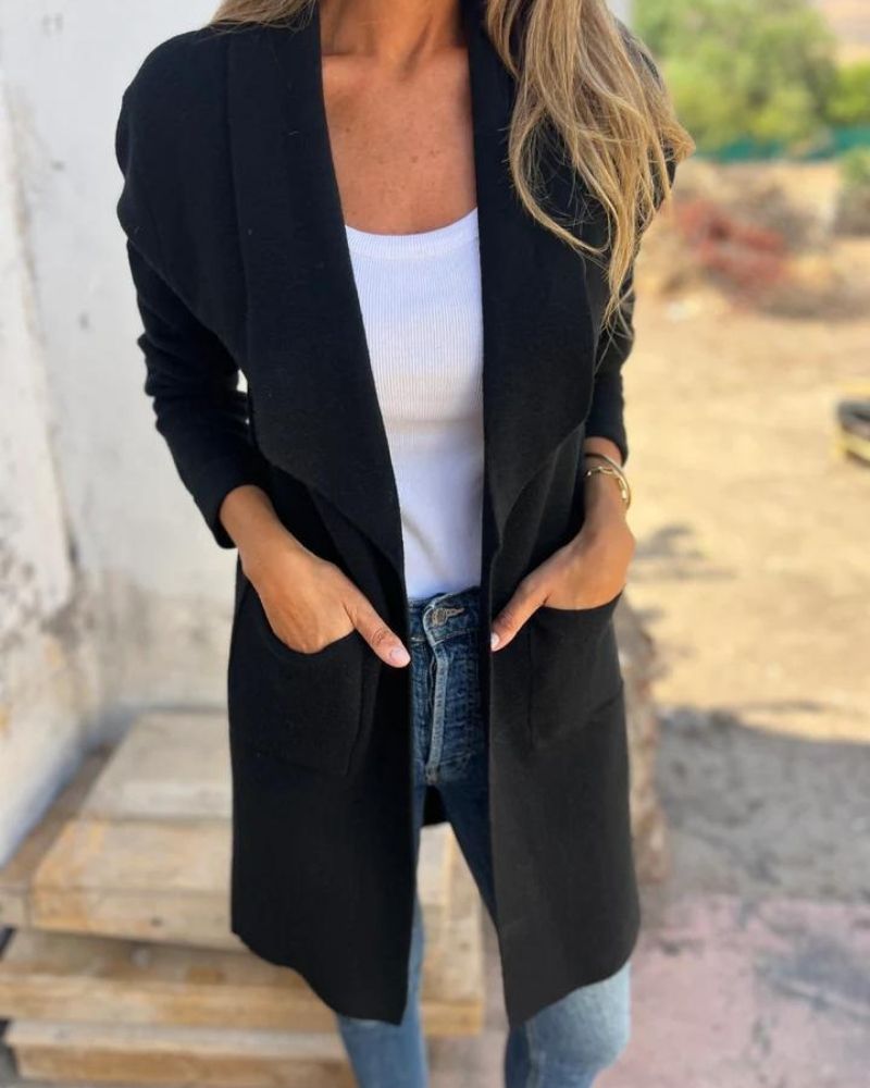 EIGONA - GIACCA CARDIGAN CASUAL CON REVERS