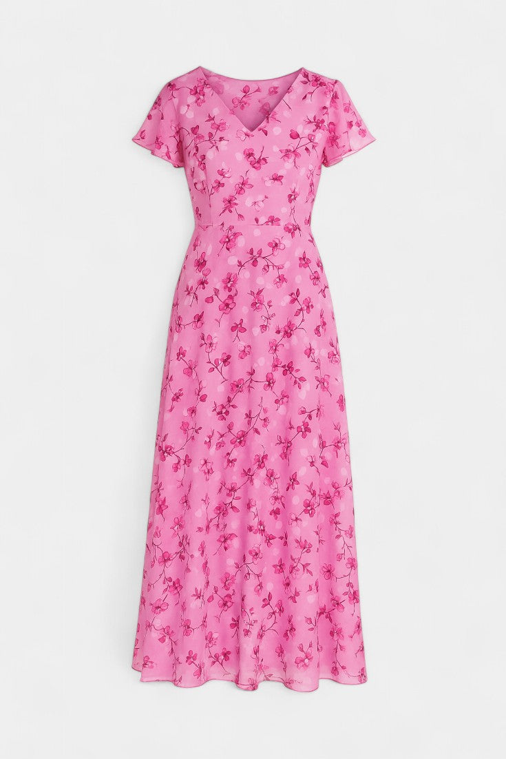 Amara Abito maxi Floreale con scollo a V