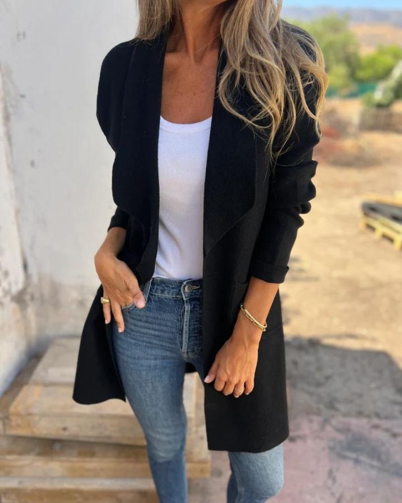 EIGONA - GIACCA IN MAGLIA CASUAL CON REVERS