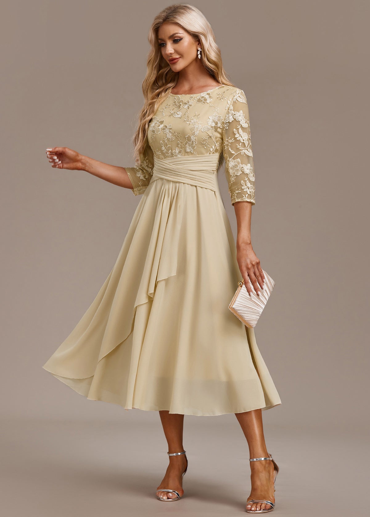 ANDREA – ABITO ELEGANTE in chiffon FLOREALE