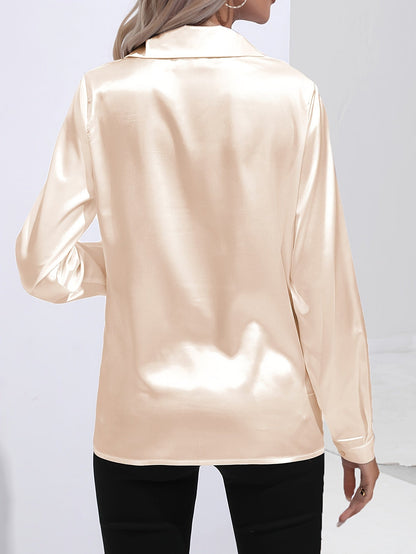 Luna - Blusa Satinada con bottoni