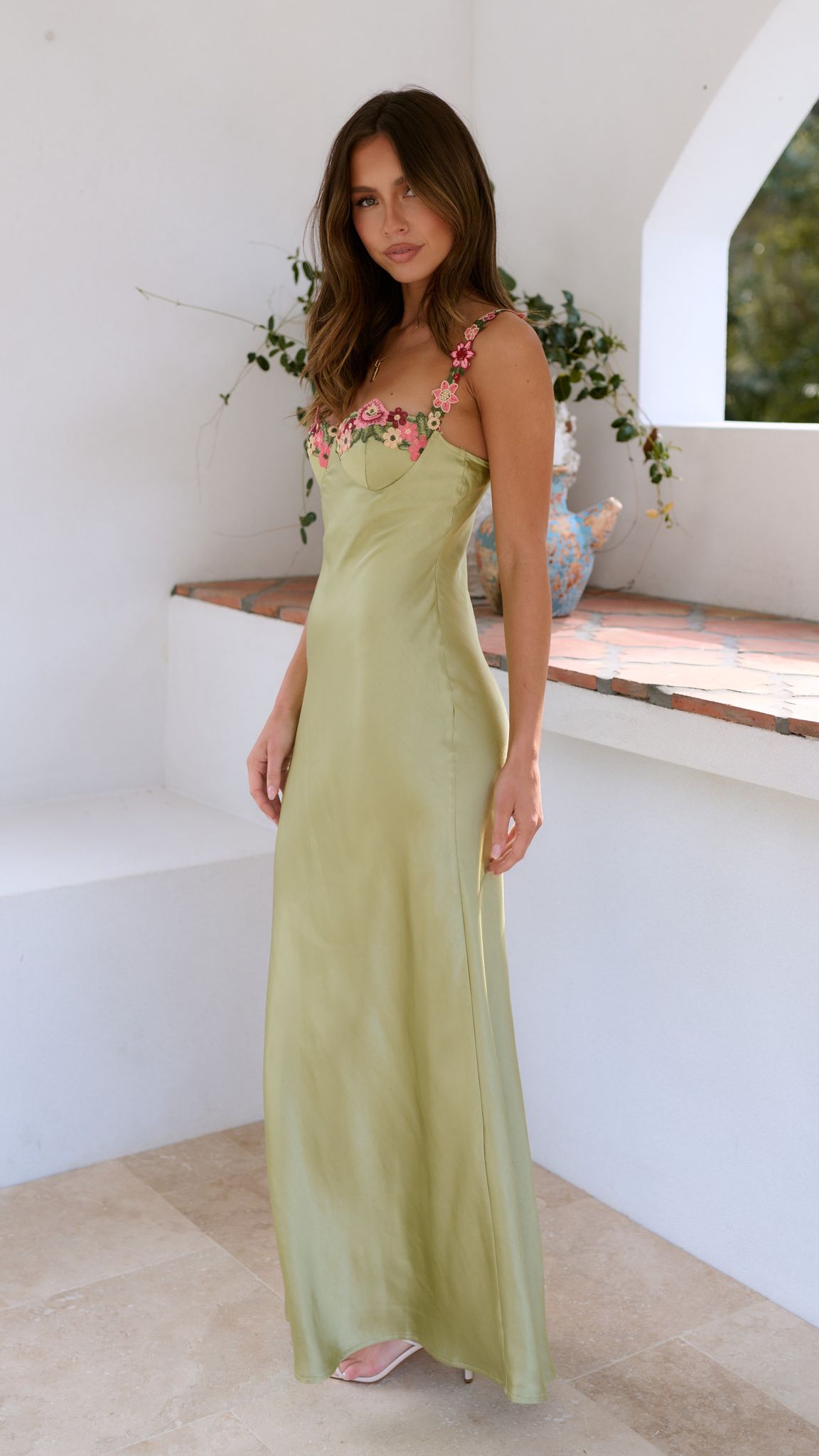Brienna – Abito maxi Floreale con Tiras Versatile