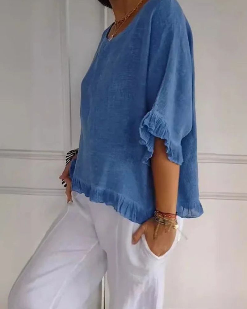 NABILA - CAMICIA DI LINO STILOSA
