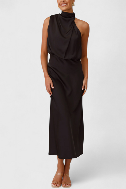 Rina Abito elegante di Collo halter Drappeggiato