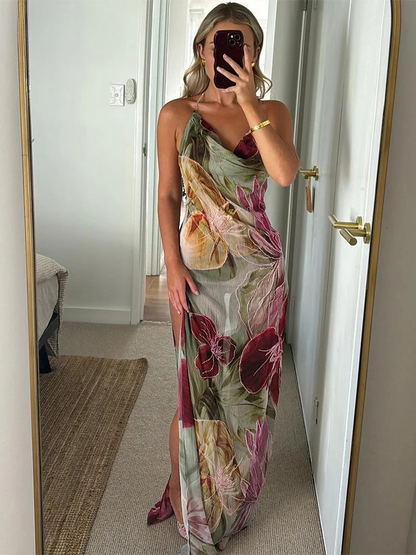 Isla | Abito maxi in chiffon Senza Schiena
