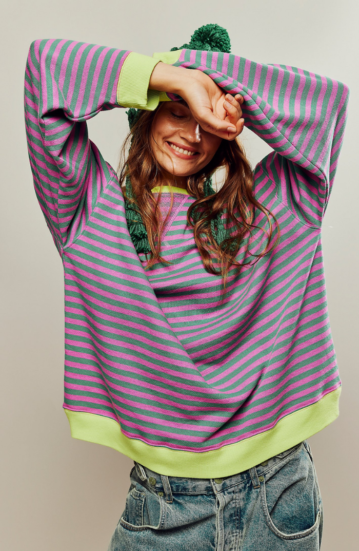 LINDA - MAGLIONE OVERSIZE A RIGHE