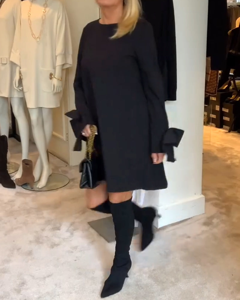 NIA – ABITO MINI CON MANICHE DI LAZO ELEGANTE
