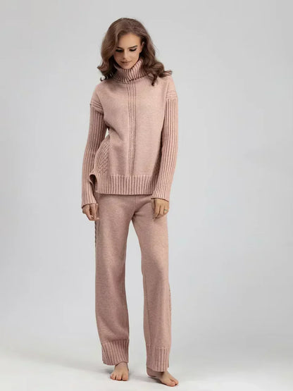 Scarlett - Set di Maglione di Collo alto Chic e Pantaloni Sueltos