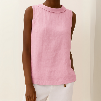 BLUSA IN LINO SENZA MANICHE DAJA