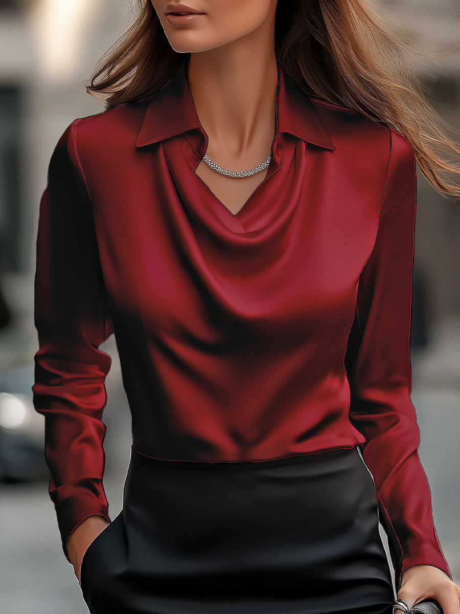 Nyx - Top di donna con scollo drappeggiato elegante