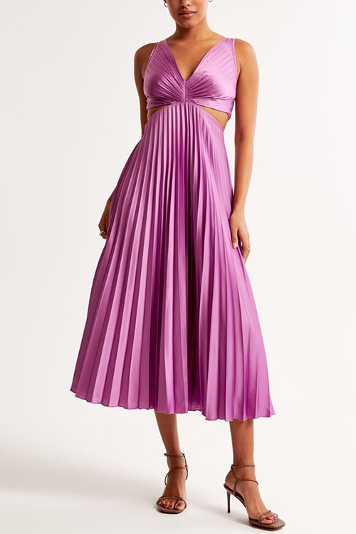 EVA™ | Abito Maxi Senza maniche con Corte Elegante nella Vita
