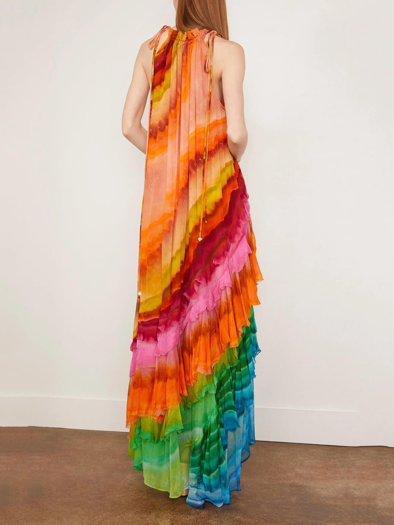 LUNA – ABITO CON VOLANT IRIS IN MULTICOLORE