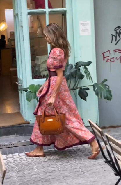 Abito maxi Rosa Elegante di Manica corta
