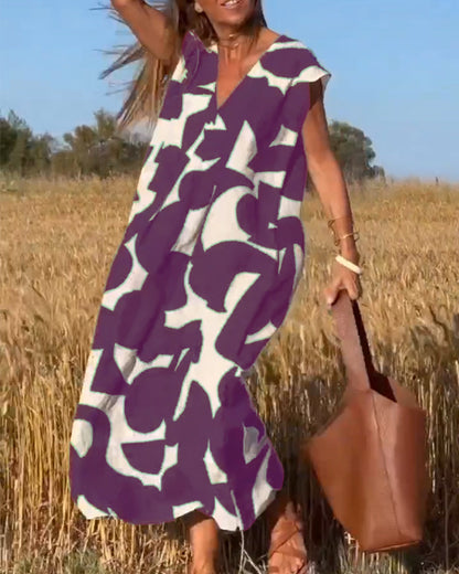 Sarinya - Abito Stampato Con Scollo a V