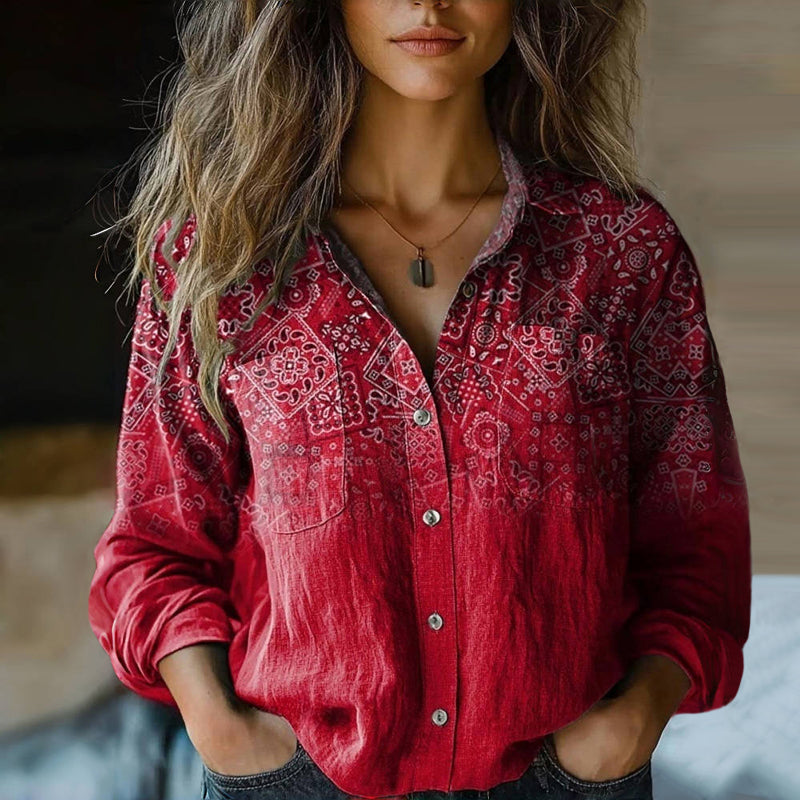 NIVES E BLUSA VINTAGE STAMPATA