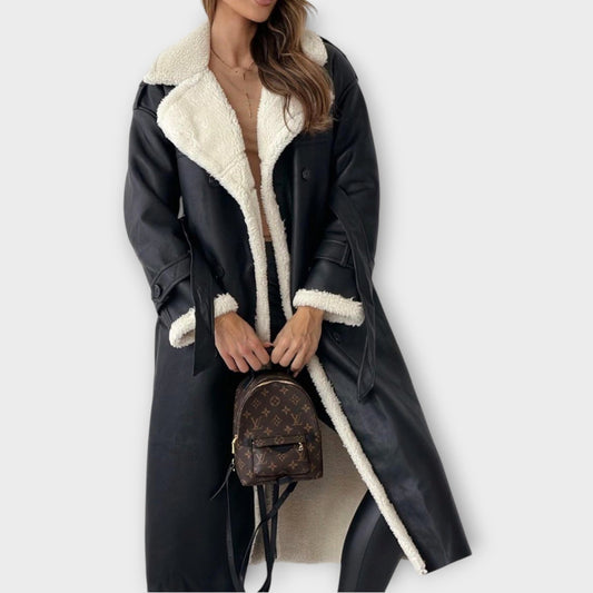 Trench Doppiopetto Foderato in Sherpa