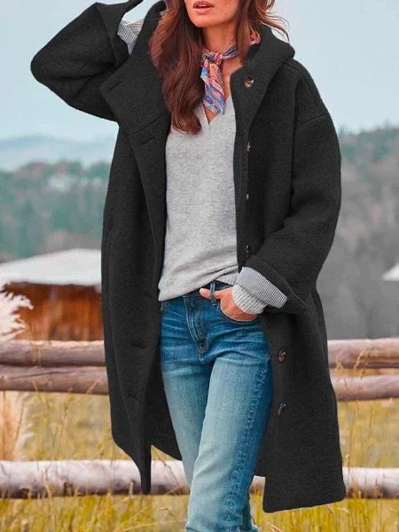 Jacinthe - Elegante Cappotto a maniche lunghe con bottoni