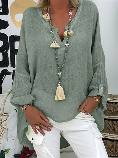 Caelina - Camicia Basic Tinta unita a maniche lunghe