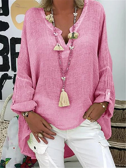 Caelina - Camicia Basic Tinta unita a maniche lunghe