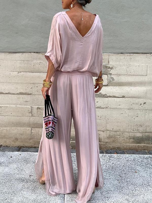 ESMERALDA – SET DI PANTALONI AMPI DI CHIFFON ELEGANTE DI DUE PEZZI