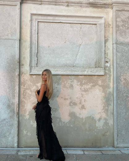 Zara - Abito maxi con volant