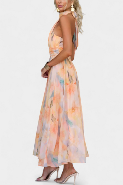 Alaia Abito con Stampa Aquarelle e Collo halter
