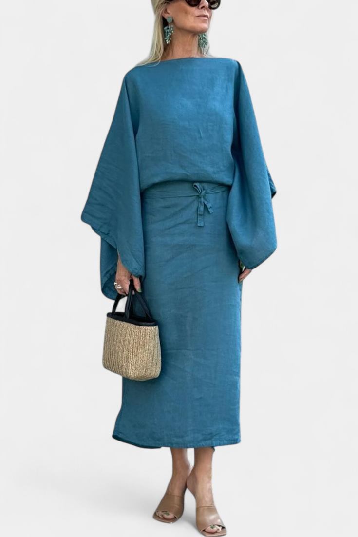 Kamilia Abito Kimono in lino e Cotone