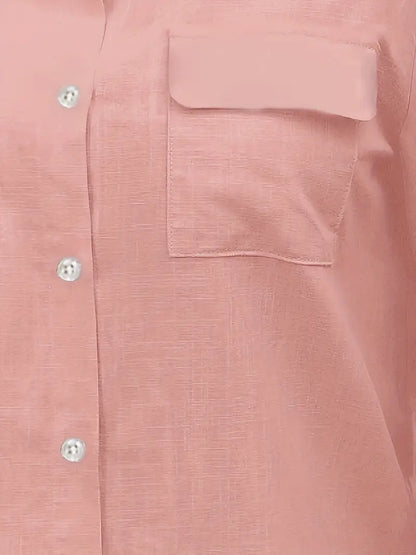 Athena - Camicia di Cotone con Tasche Frontali