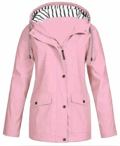 Ilektra - Giacca Elegante a maniche lunghe Impermeabile con cappuccio