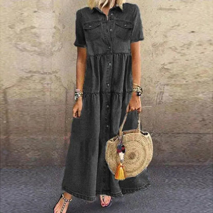 JOANA – ABITO MIDI CON BOTTONI E CAPAS