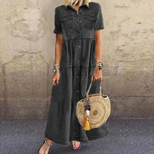 JOANA – ABITO MIDI CON BOTTONI E CAPAS