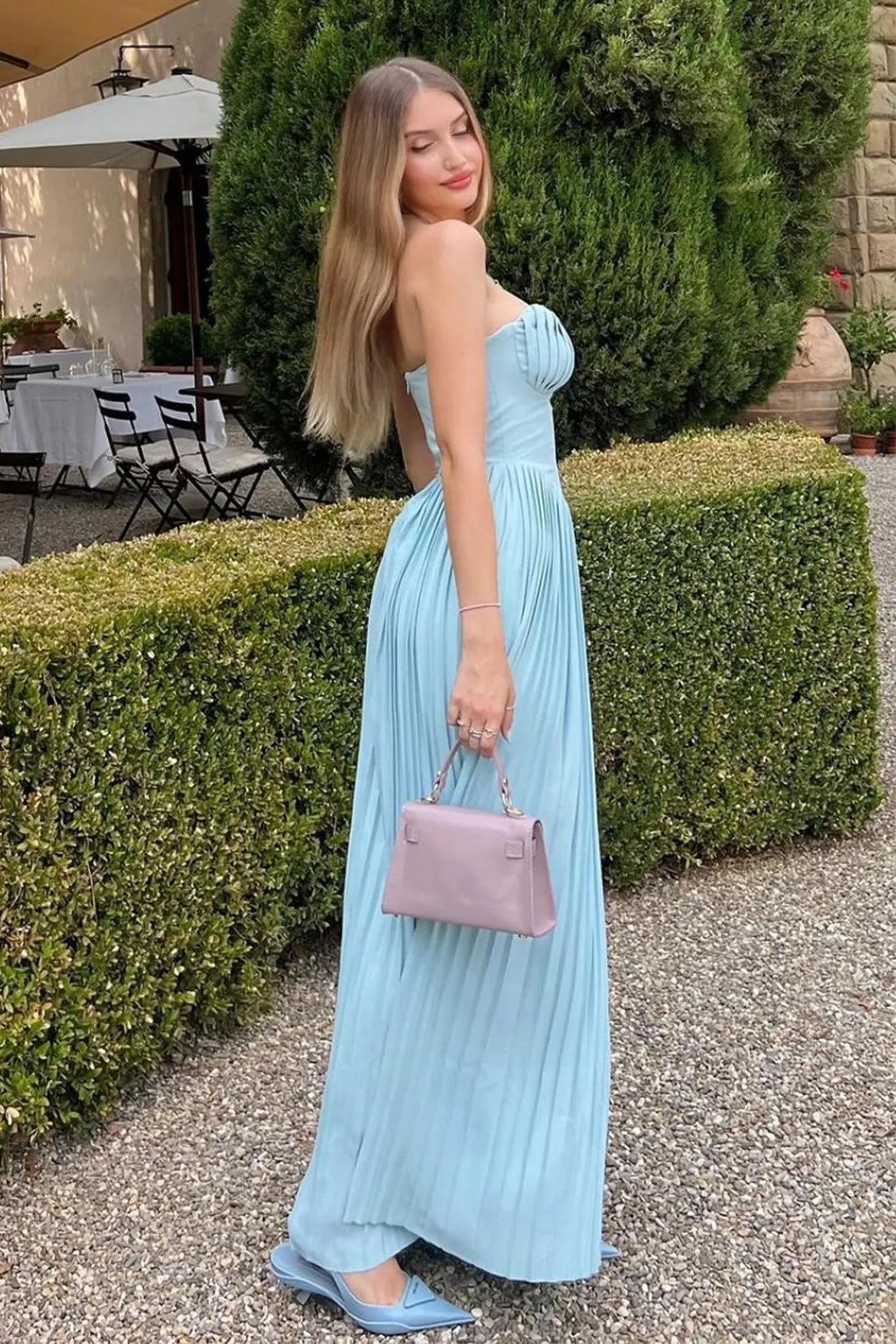 Vivian | Impresionante Abito maxi Senza maniche con Pliegues