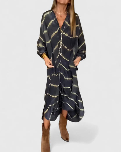 PAISLEY – ABITO CHEMISIER DRAPPEGGIATO CON TIE-DYE