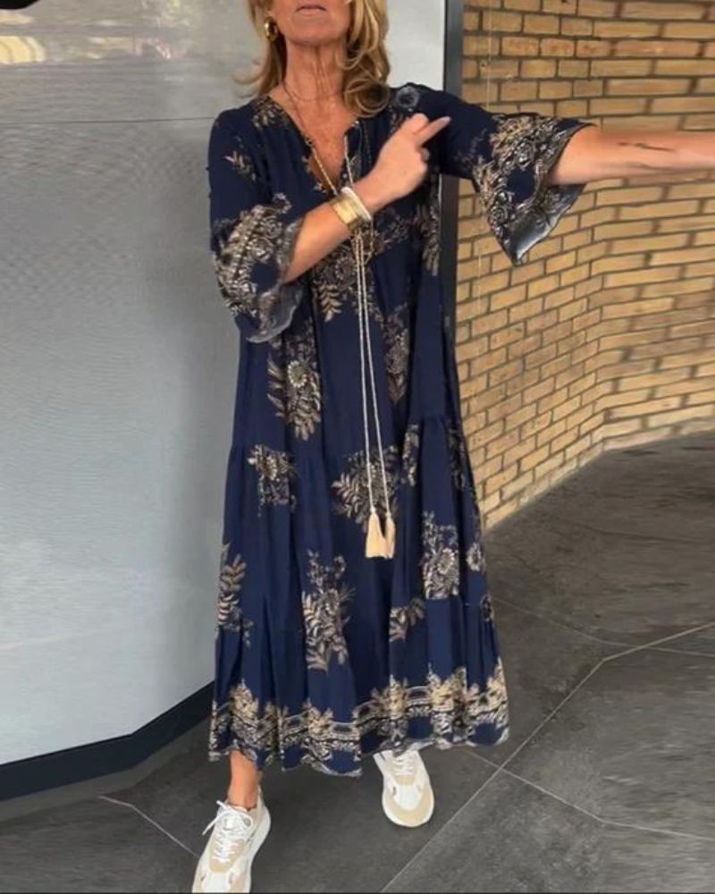 ANNE - Abito vintage holgado con scollo a V