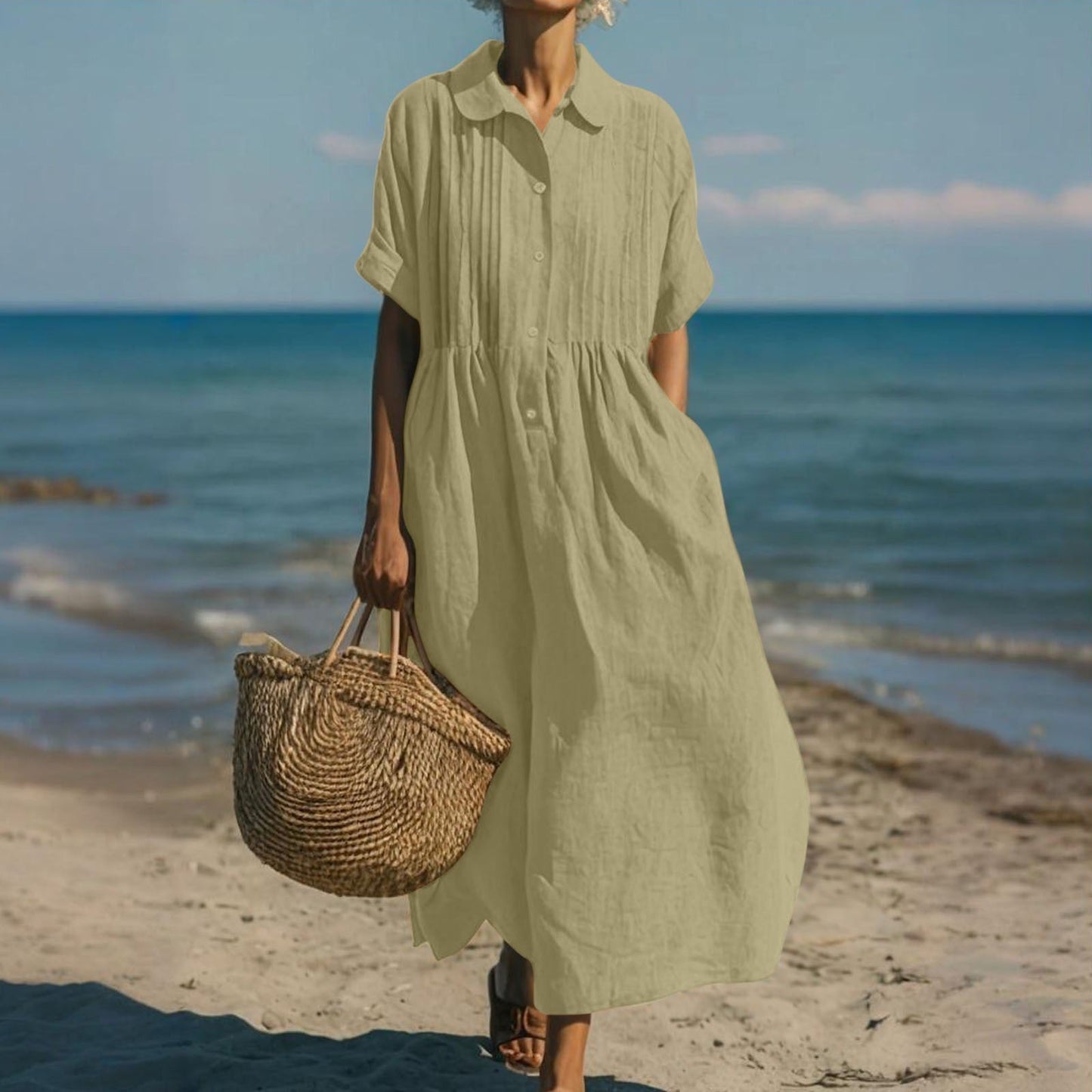 Alice™ | Abito chemisier di Bottoni in cotone