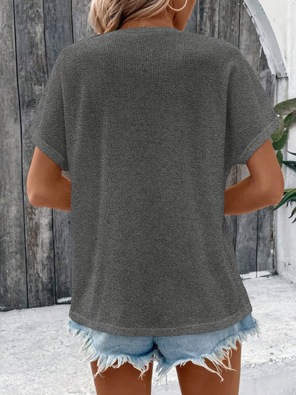 Marylou - Top Casual di Collo rotondo e Manica corta