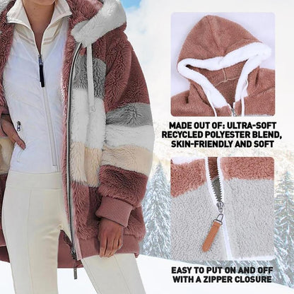 KAREN | Cappotto con cappuccio Oversize in pelliccia sintetica e Caldo