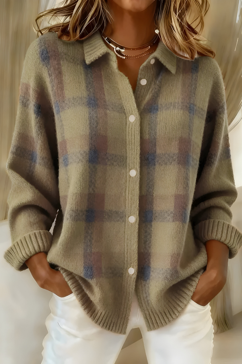Anna - Cardigan in maglia Morbido a quadri