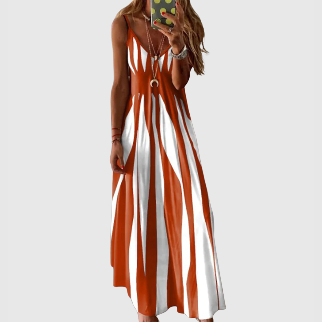 Ariella - Abito Maxi Senza maniche a righe Chic