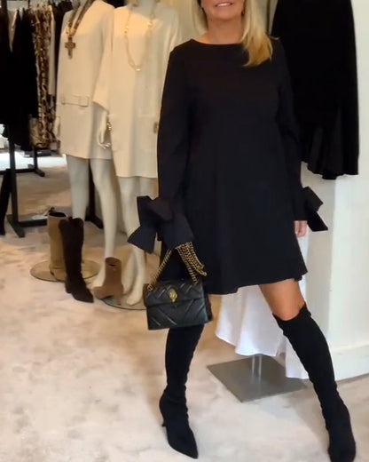 NIA – ABITO MINI CON MANICHE DI LAZO ELEGANTE