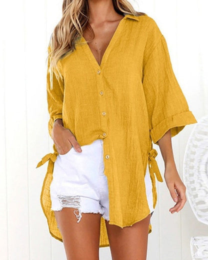 Camicia Larga con Lazos ai Lados