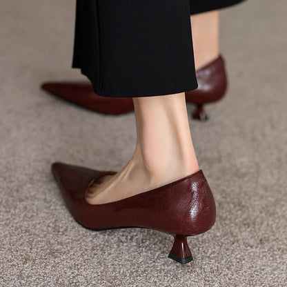 Annie - Elegantgli stivaletti in pelle con tacco medio per donna