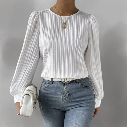 Carly – Blusa a maniche lunghe Plissettata