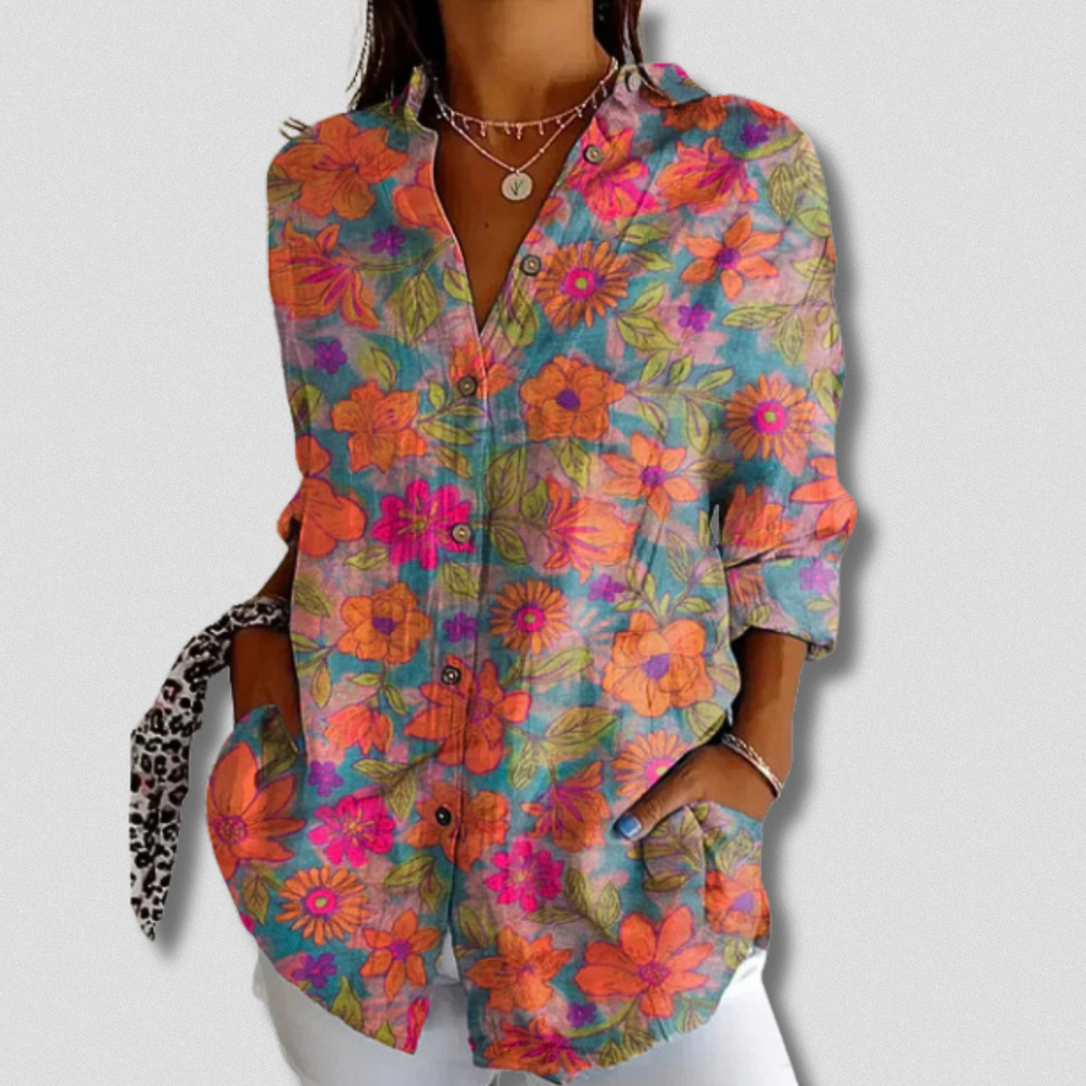 Fallon | Camicia di Bottoni a maniche lunghe con Stampa Floreale