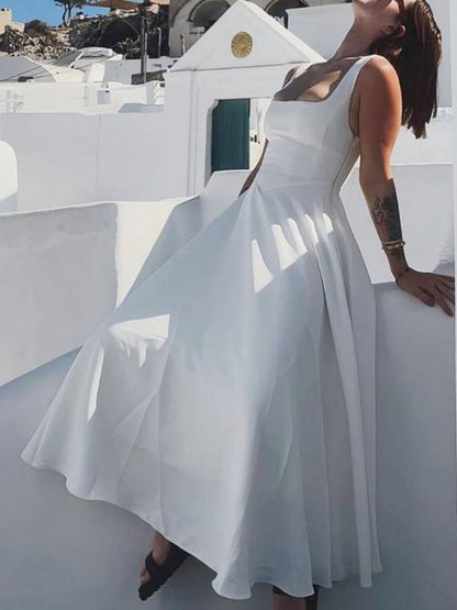 Elara | Abito midi di Taglio Cuadrado Elegante
