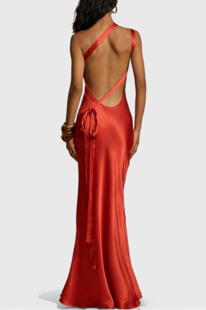 Lucra Abito maxi con Spalline Diagonales e Schiena Scoperta