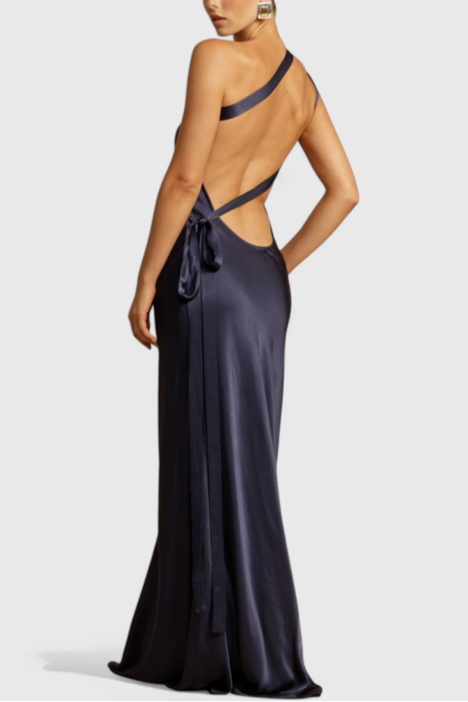 Lucra Abito maxi con Spalline Diagonales e Schiena Scoperta